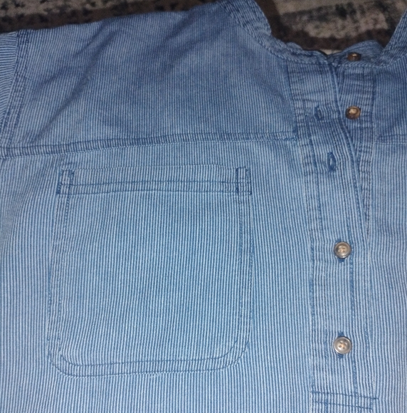 Lucky Brand Edie Striped Popover Top Blue White Pinstripe Size M NWT - Picture 5 of 14